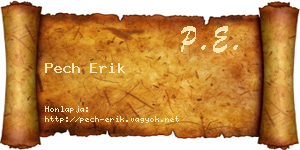 Pech Erik névjegykártya